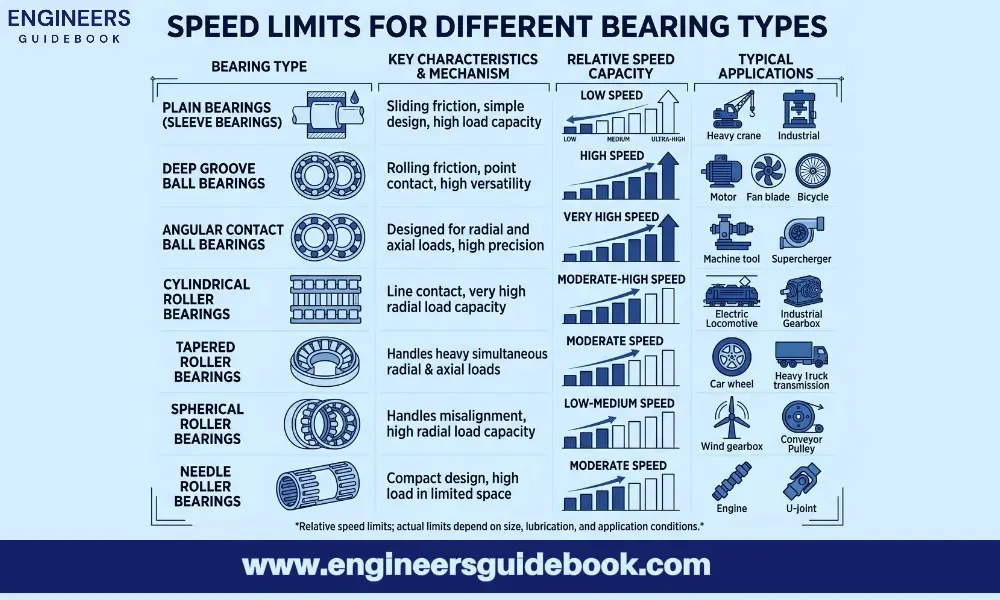 How to choose the right bearing |step-by-step selection guide| 4 Speed limits for different bearing types