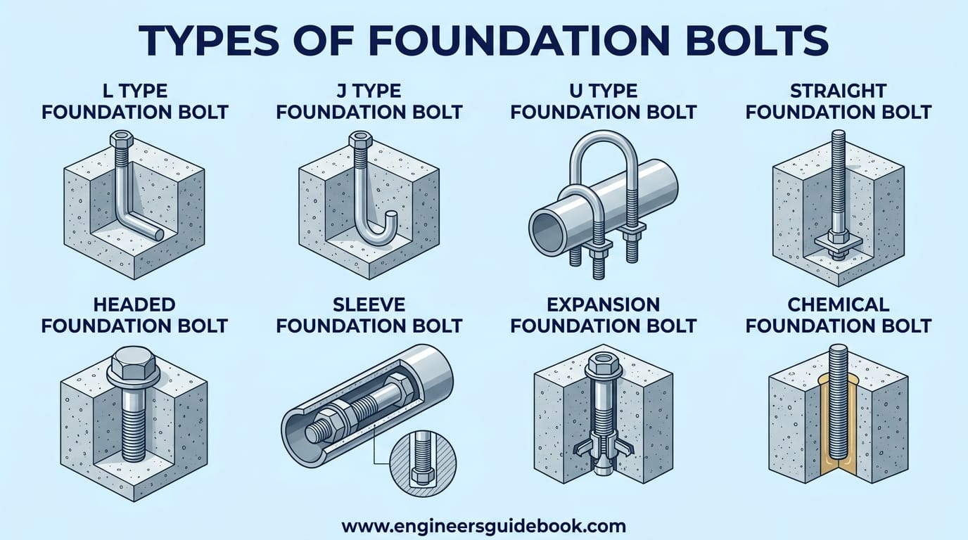 Types of foundation bolts