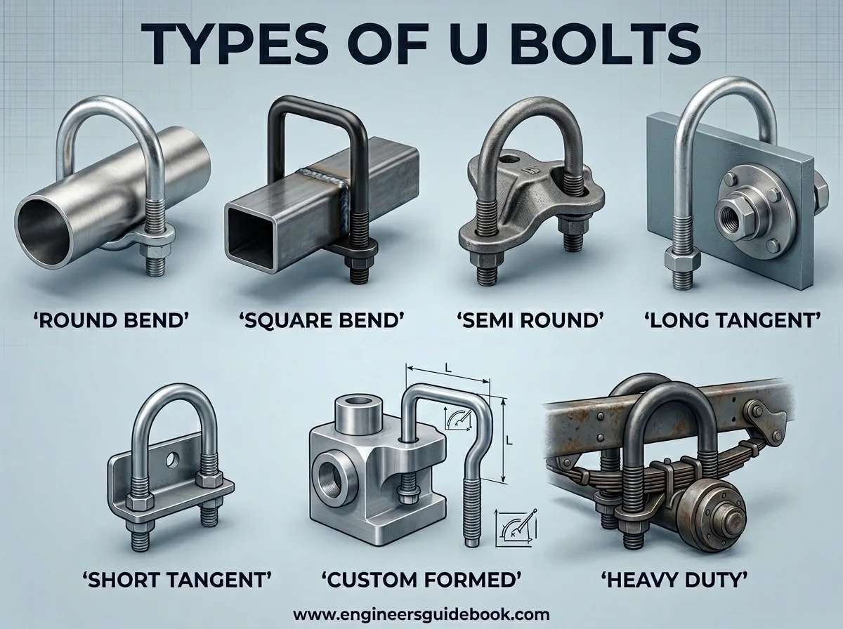 U Bolt Types, Sizes, Materials, and Uses