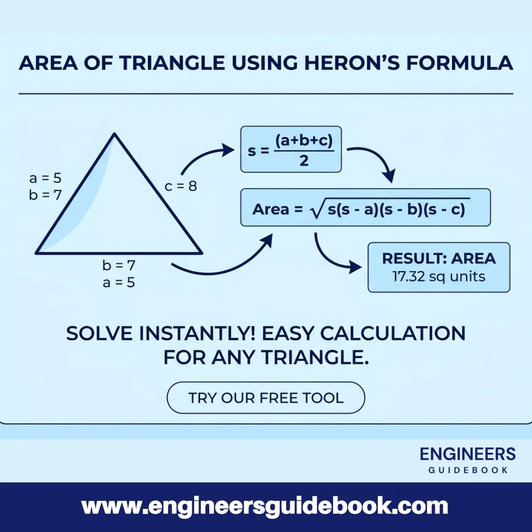 Area of triangle Using Heron's Formula