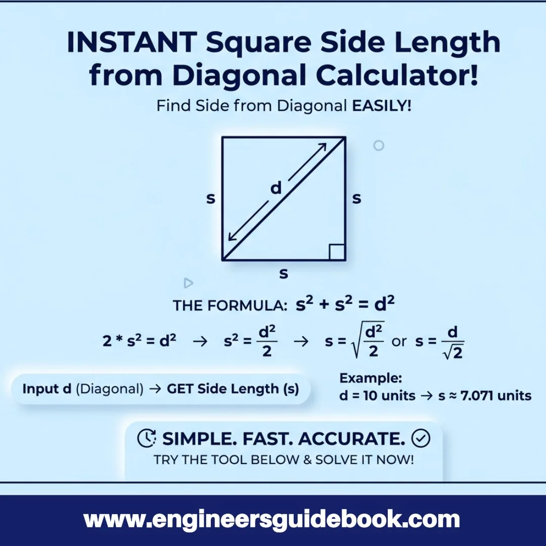 Square Side Length from Diagonal