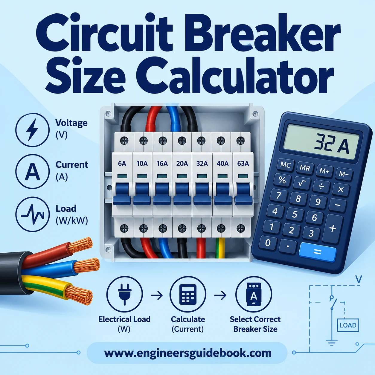 Circuit breaker size calculator