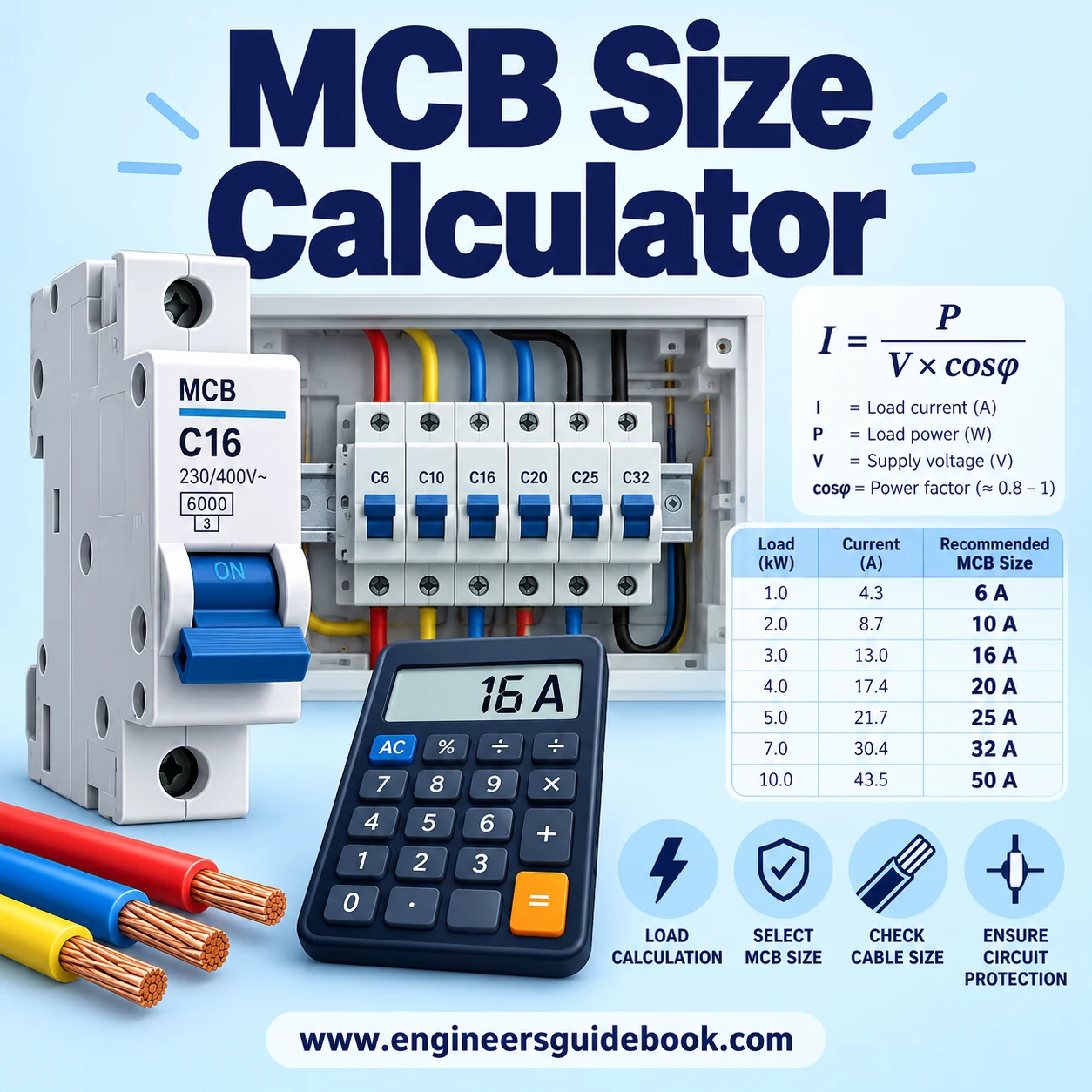 Mcb size calculator