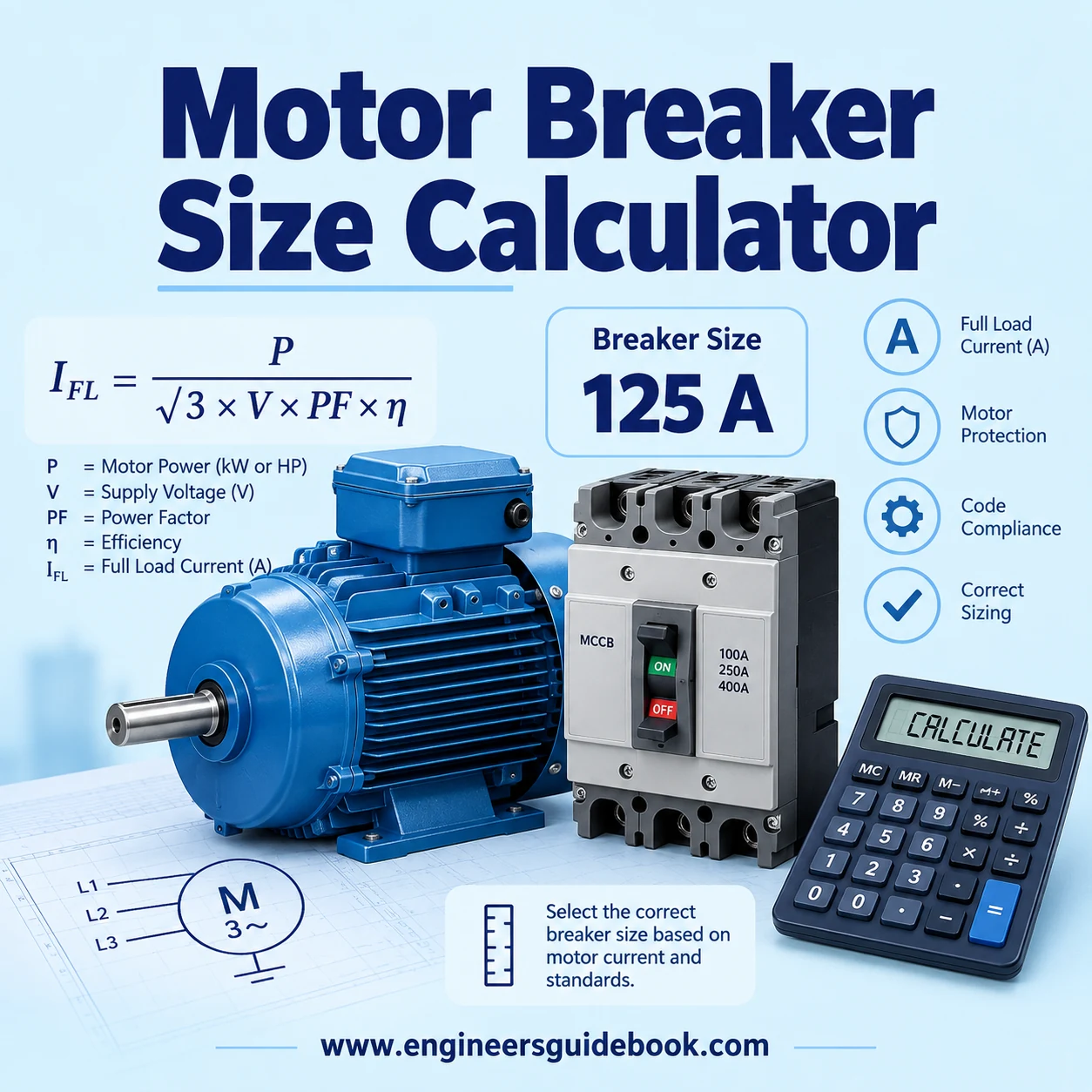 Motor Breaker Size Calculator