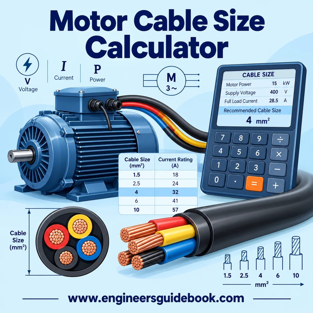 Motor cable size calculator