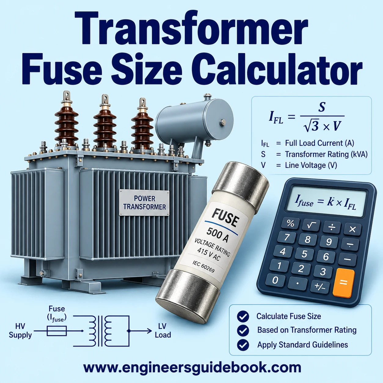 Transformer Fuse Size Calculator