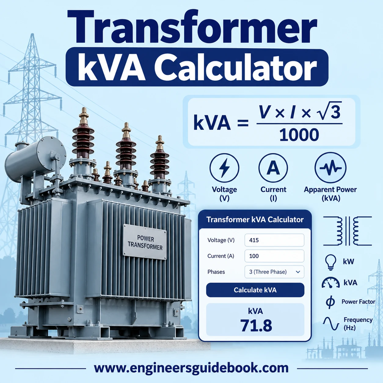 Transformer kVA Calculator